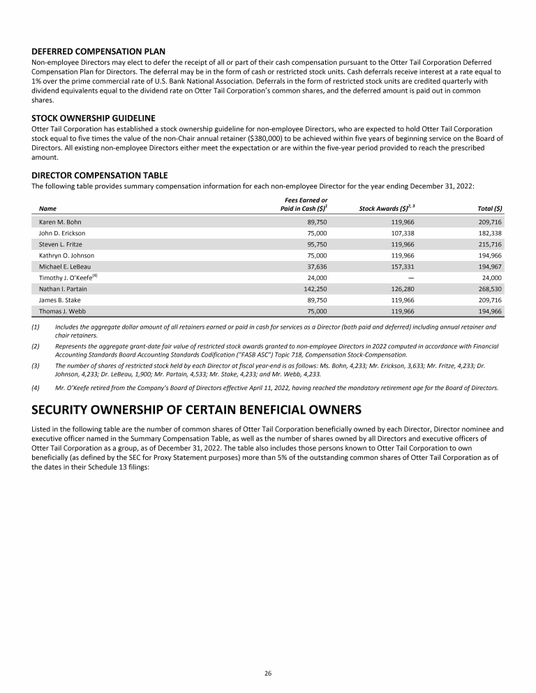 Otter Tail Corporation 2023 Proxy Statement