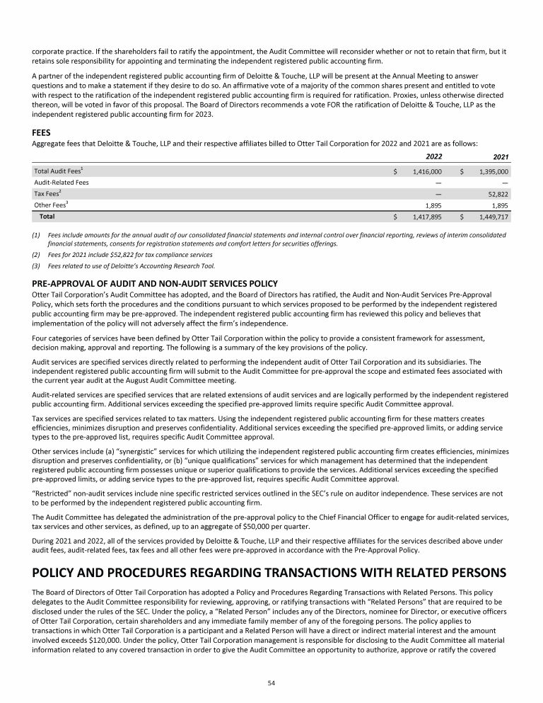Otter Tail Corporation 2023 Proxy Statement