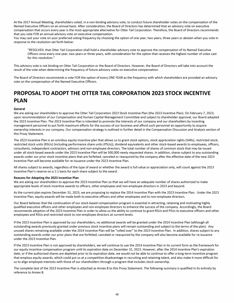 Otter Tail Corporation 2023 Proxy Statement
